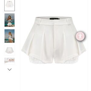 NANA JACQUELINE WHITE MILAN SHORTS SMALL